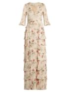 Vilshenko Ivy Floral-print Silk-georgette Gown