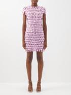 Paco Rabanne - Capped-sleeved Chainmail Mini Dress - Womens - Light Pink