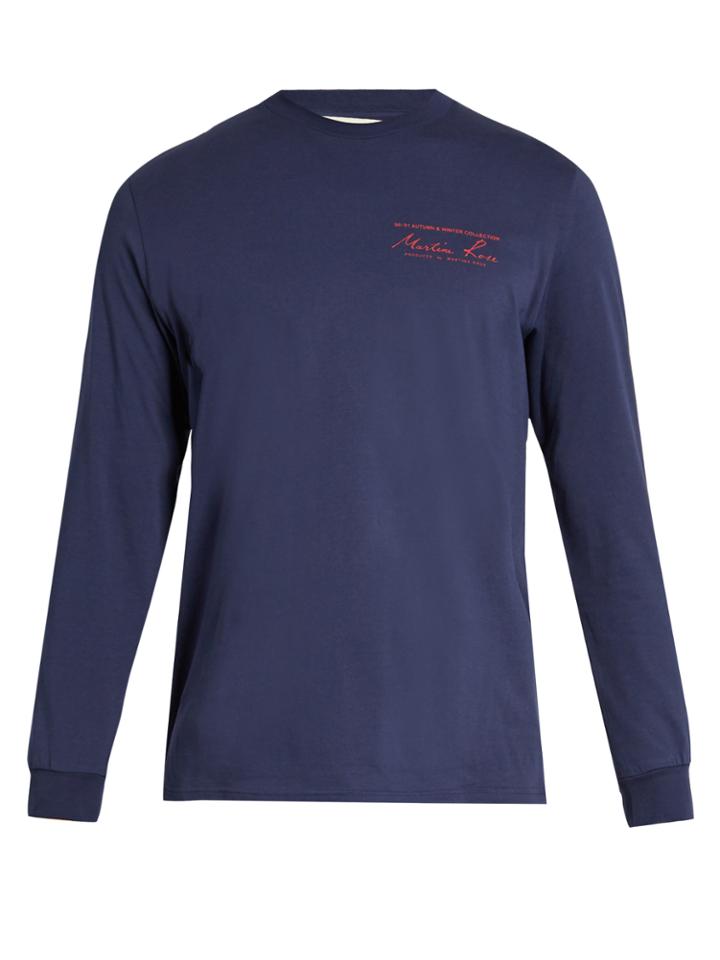Martine Rose Logo-print Cotton-jersey Long-sleeved T-shirt