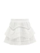 Ladies Beachwear Loveshackfancy - Abrielle Lace-insert Cotton-voile Mini Skirt - Womens - White