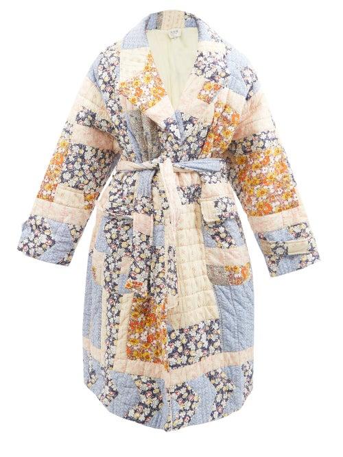 Sea - Sydney Patchwork Floral-print Cotton-poplin Coat - Womens - Pink Multi