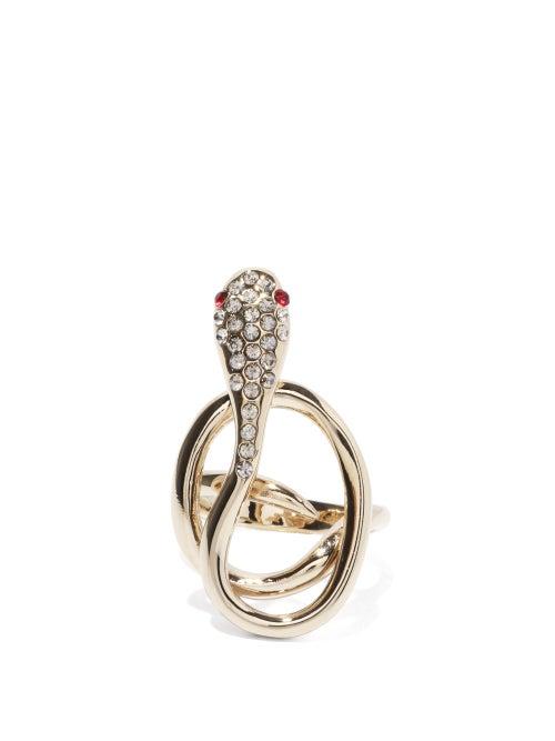 Matchesfashion.com Etro - Snake Crystal-embellished Ring - Womens - Crystal