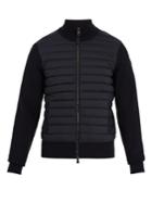 Moncler High-neck Contrast-panel Quilted-down Jacket