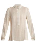 Matchesfashion.com Zeus + Dione - Hera Striped Raw Silk Shirt - Womens - Ivory