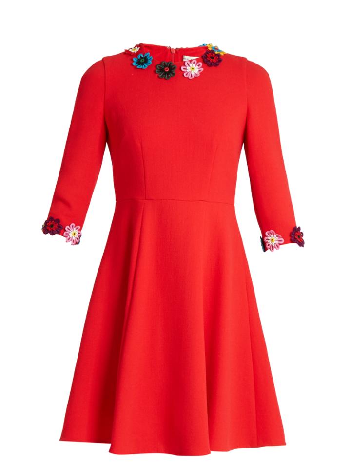 Mary Katrantzou Cooper Guipure-lace Wool-crepe Skater Dress