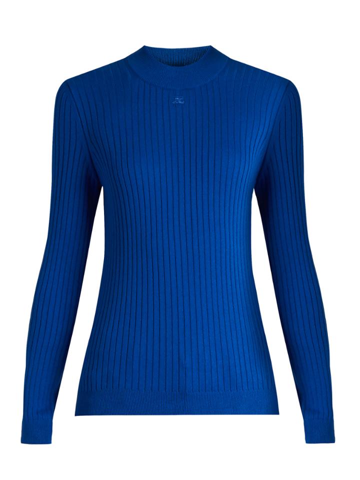 Courrèges Roll-neck Ribbed-knit Sweater