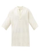 Marrakshi Life - Collarless Cotton Shirt - Mens - Cream