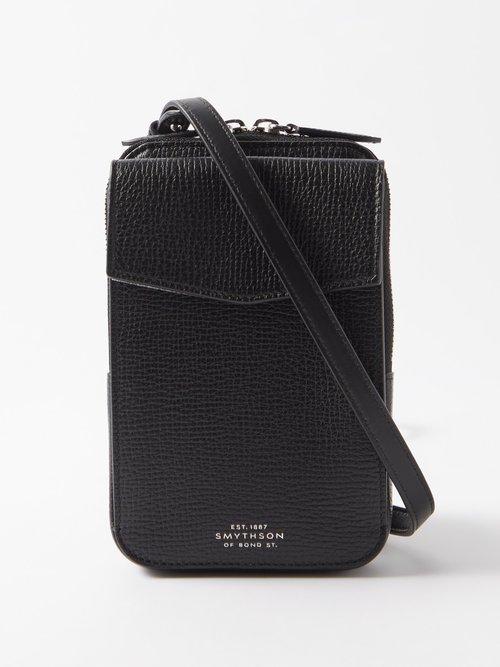 Smythson - Ludlow Grained-leather Cross-body Bag - Mens - Black