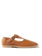 Hereu - Demossa T-bar Leather Flats - Mens - Brown