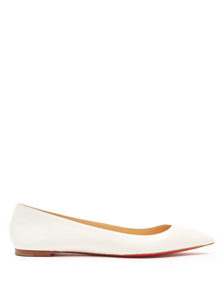Christian Louboutin Ballalla Point-toe Leather Flats