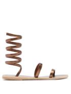 Matchesfashion.com Ancient Greek Sandals - Offis Spiral-strap Metallic-leather Sandals - Womens - Bronze