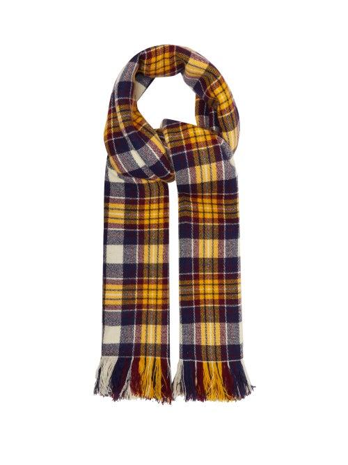 Matchesfashion.com Isabel Marant - Carver Checked Cashmere Blanket Scarf - Womens - Yellow Navy