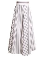 A.w.a.k.e. Striped Cotton Maxi Skirt