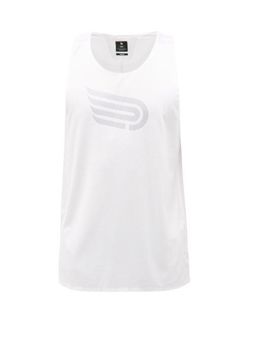 Mens Activewear Pressio - Arahi Recycled-fibre Mesh Tank Top - Mens - White