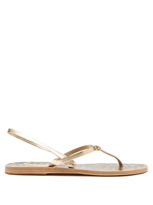 Matchesfashion.com Ancient Greek Sandals - Dorothea Nappa Leather Sandals - Womens - Gold Multi
