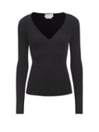 Alexander Mcqueen - V-neck Ribbed-jersey Sweater - Womens - Black