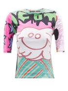 Chopova Lowena - Scribble-print Jersey T-shirt - Womens - Pink Multi