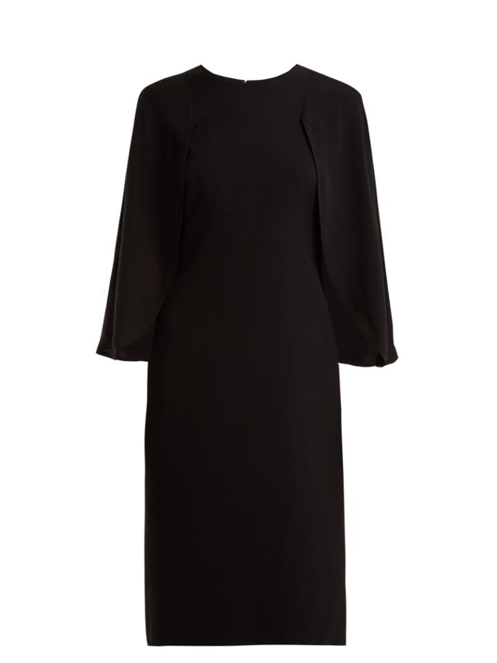 Givenchy Cape-detail Silk Crepe De Chine Dress