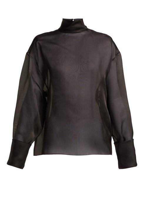 Matchesfashion.com The Row - Karlee Silk Organza Blouse - Womens - Black