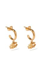 Hermina Athens - Evil Eye-charm Gold-plated Hoop Earrings - Womens - Gold