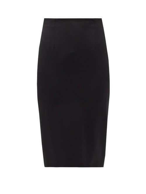 Matchesfashion.com Alexander Mcqueen - Wool-serge Pencil Skirt - Womens - Black