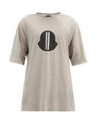 Matchesfashion.com Moncler + Rick Owens - Logo-print Oversized Cotton-jersey T-shirt - Mens - Grey