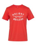 Matchesfashion.com Holiday Boileau - Logo Print Cotton T Shirt - Mens - Red