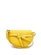 Matchesfashion.com Loewe - Gate Mini Grained Leather Cross Body Bag - Womens - Yellow