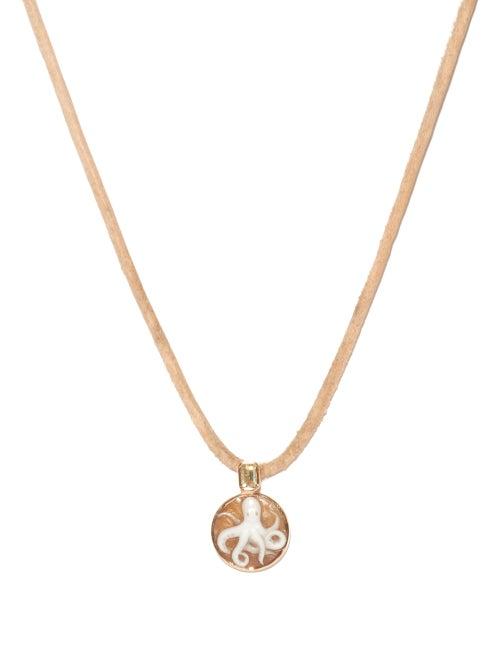 Ladies Fine Jewellery Dezso - Octopus Cameo, Beryl & 18kt Rose Gold Necklace - Womens - Pink White