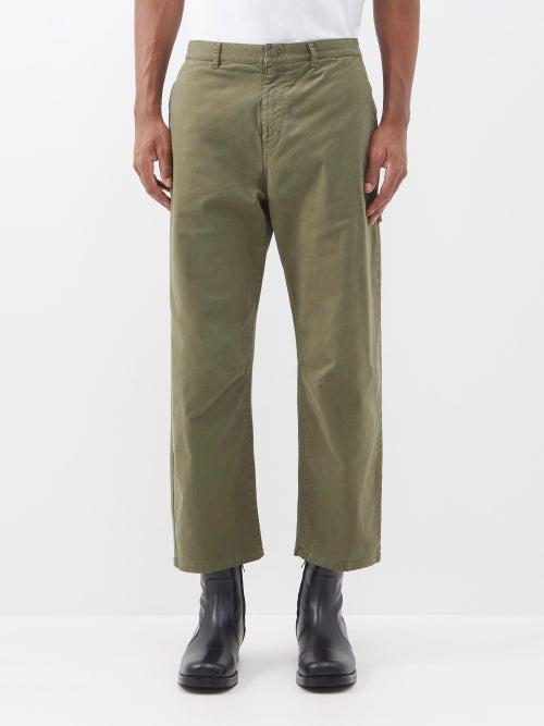 Nili Lotan - Carpenter Cotton-blend Cropped Trousers - Mens - Green
