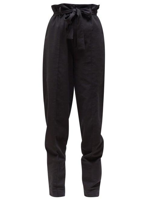 Matchesfashion.com Isabel Marant - Durner Paperbag Waist Wool Trousers - Womens - Black