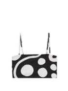 Matchesfashion.com Cala De La Cruz - Valentina Abstract-print Bandeau Bikini Top - Womens - Black Print