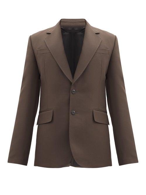 Matchesfashion.com Lemaire - Single-breasted Twill Jacket - Mens - Brown