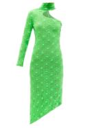 Rejina Pyo - Kiki Asymmetric Cotton-blend Flower-knit Dress - Womens - Green