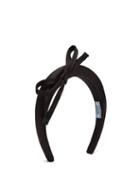 Matchesfashion.com Prada - Bow Embellished Silk Satin Headband - Womens - Black