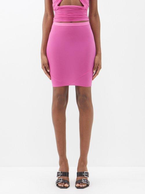 Rick Owens - Stretch-jersey Mini Skirt - Womens - Pink