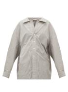 Matchesfashion.com Balenciaga - Swing Oversized Striped Cotton-blend Shirt - Womens - Black White