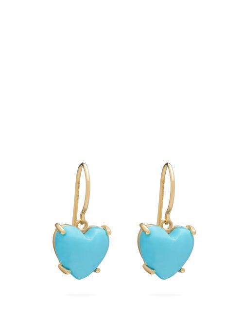 Matchesfashion.com Irene Neuwirth - Love Turquoise & 18kt Gold Earrings - Womens - Yellow Gold