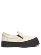 Matchesfashion.com Marni - Exaggerated Sole Low Top Canvas Trainers - Womens - Cream