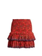 Matchesfashion.com Isabel Marant Toile - Naomi Floral Print Mini Skirt - Womens - Red Multi