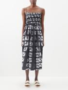 Ulla Johnson - Akshara Shibori-dyed Cotton Midi Dress - Womens - Black White