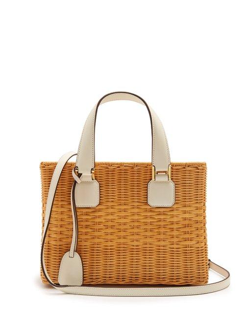 Matchesfashion.com Mark Cross - Manray Small Wicker Basket Bag - Womens - Ivory Multi