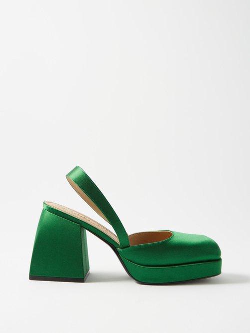 Nodaleto - Bulla Jones 85 Satin Platform Sandals - Womens - Green