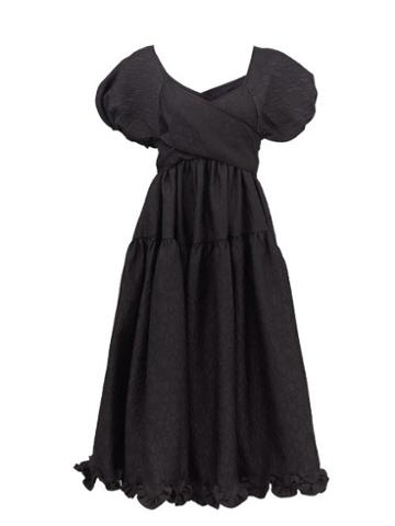 Matchesfashion.com Cecilie Bahnsen - Ammi Floral-cloqu Midi Dress - Womens - Black