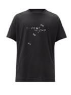Matchesfashion.com Givenchy - Optical-illusion Print Cotton-jersey T-shirt - Mens - Black