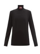 Ladies Rtw Vetements - No Mainstream Roll-neck Cotton-blend Top - Womens - Black