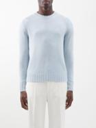 Allude - Crew-neck Cashmere Sweater - Mens - Light Blue