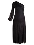 Gabriela Hearst Ruth Pleated One-shoulder Wool Dress