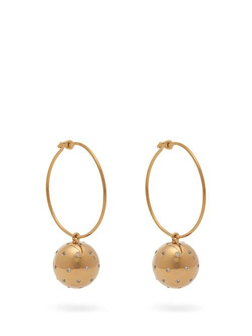 Matchesfashion.com Theodora Warre - Gold Plated Ball And Hoop Earrings - Womens - Gold