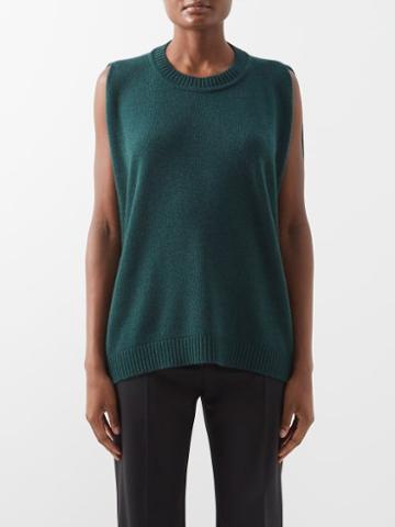 Eskandar - Cashmere Sweater Vest - Womens - Dark Green